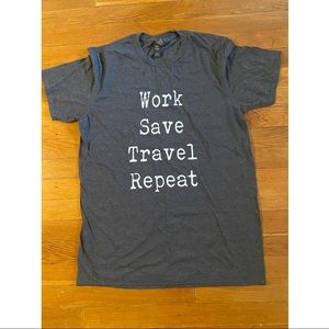 Graphic t shirt tee work travel M grey Gary short